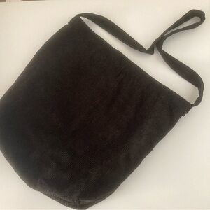 Black Corduroy Tote Bag, EUC